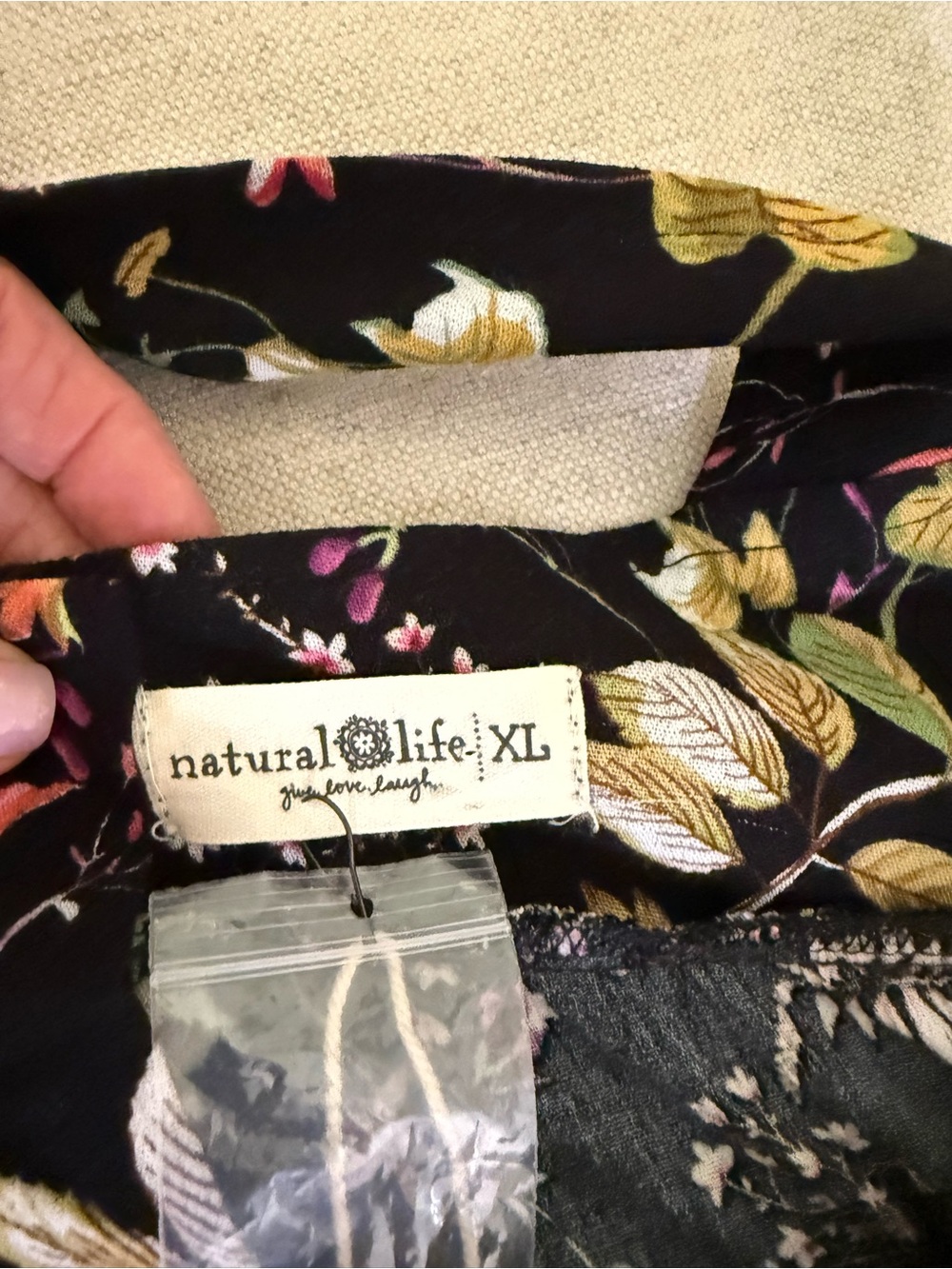 NATURAL LIFE NWT Black Floral Boho Maxi Dress, size XL. - Picture 7 of 13